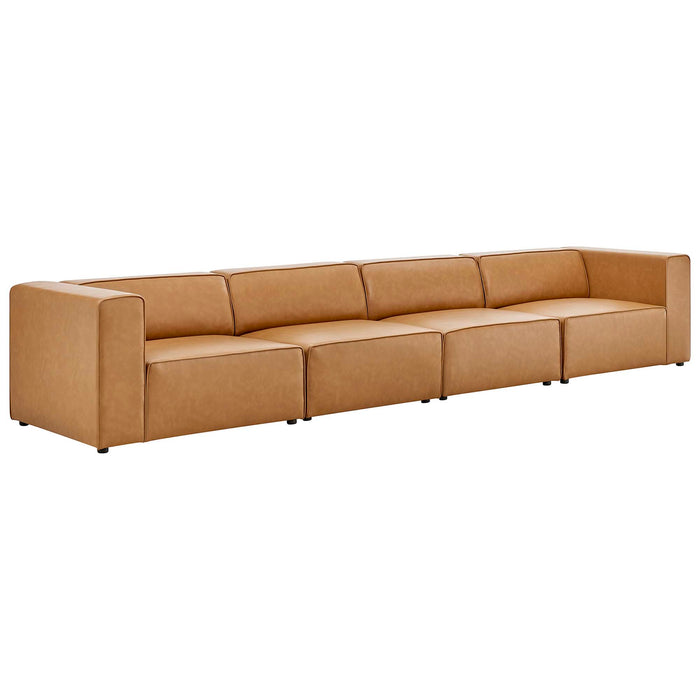 Mingle 4-Piece Vegan Leather Sectional Sofa by Modway