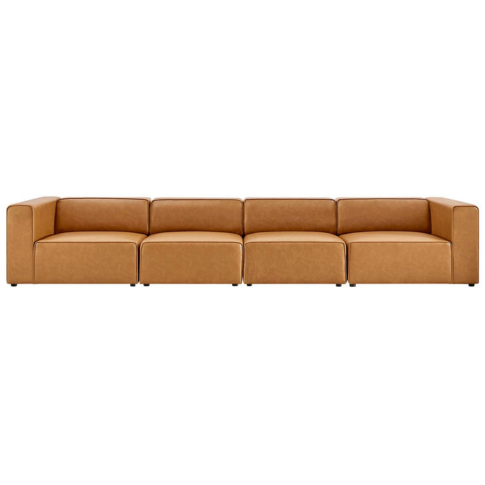 Mingle 4-Piece Vegan Leather Sectional Sofa by Modway