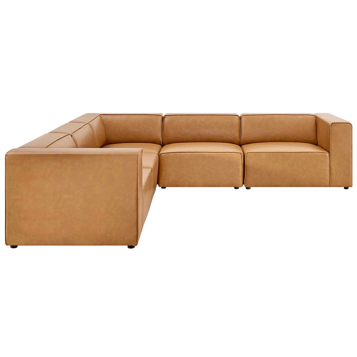 Mingle 5-Piece Vegan Leather Sectional Sofa by Modway