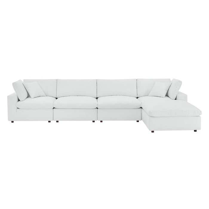 Commix 5-Piece Down Filled Overstuffed Vegan Leather Sectional Sofa by Modway