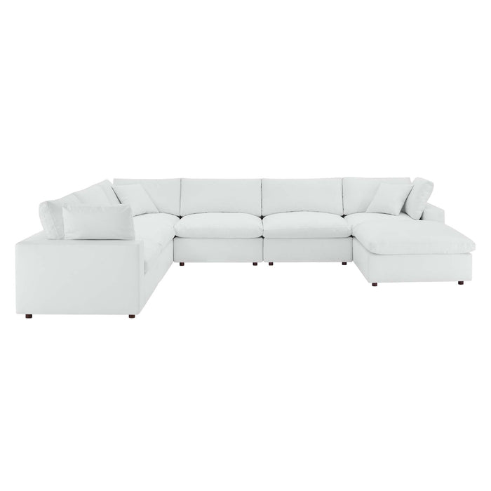 Commix 7-Piece Down Filled Overstuffed Vegan Leather Sectional Sofa by Modway