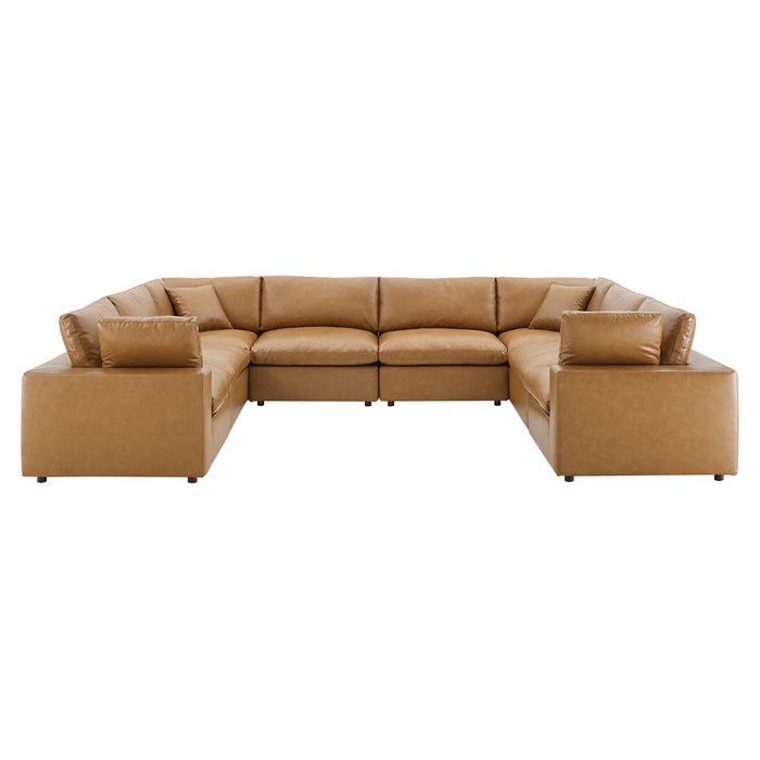 Commix 8-Piece Down Filled Overstuffed Vegan Leather Sectional Sofa by Modway