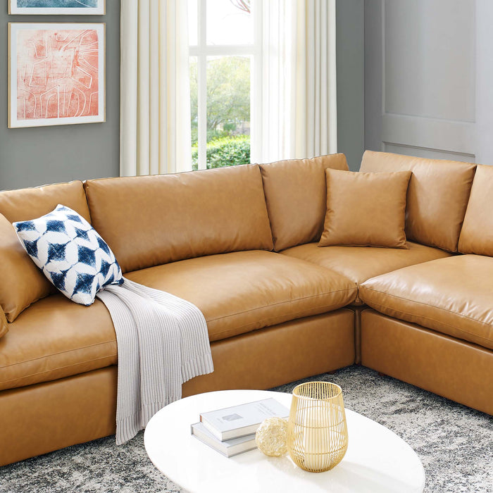 Commix 8-Piece Down Filled Overstuffed Vegan Leather Sectional Sofa by Modway