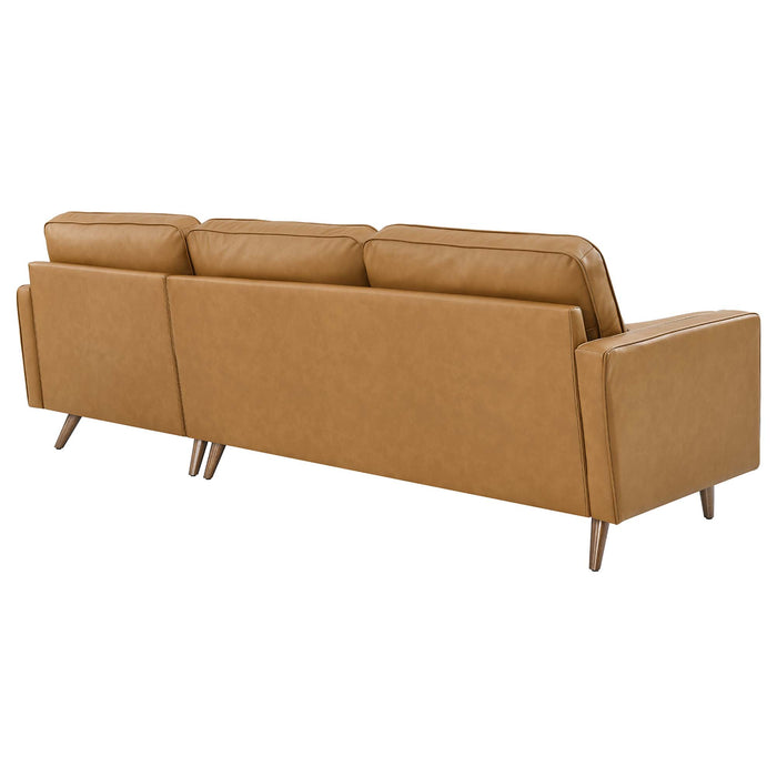 Valour 98" Leather Sectional Sofa by Modway