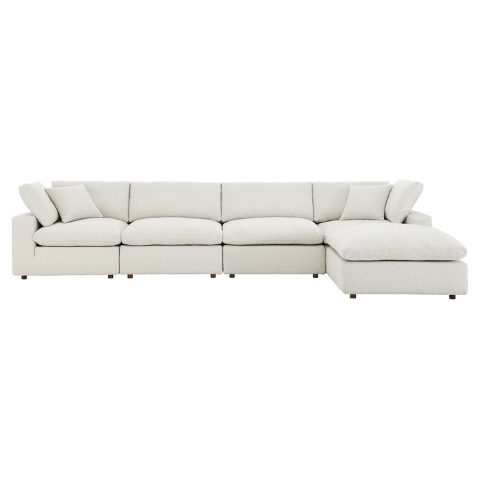 Commix 5-Piece Down Filled Overstuffed Boucle Fabric Sectional Sofa by Modway