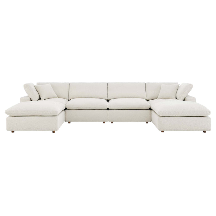 Commix 6-Piece Down Filled Overstuffed Boucle Sectional Sofa by Modway