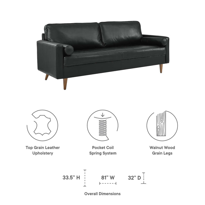 Valour 81" Leather Sofa by Modway