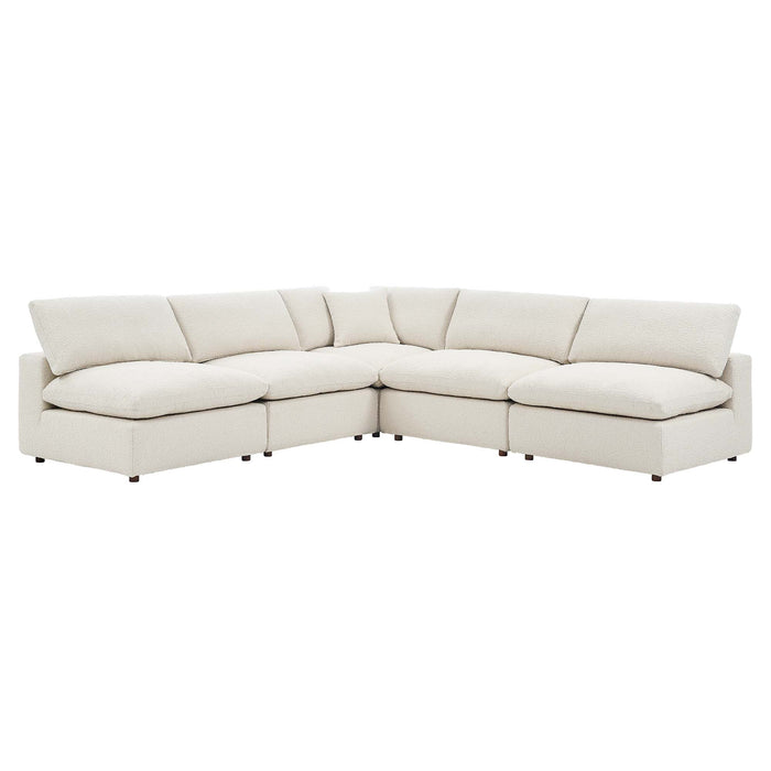 Commix 5-Piece Down Filled Overstuffed Boucle Fabric Sectional Sofa by Modway