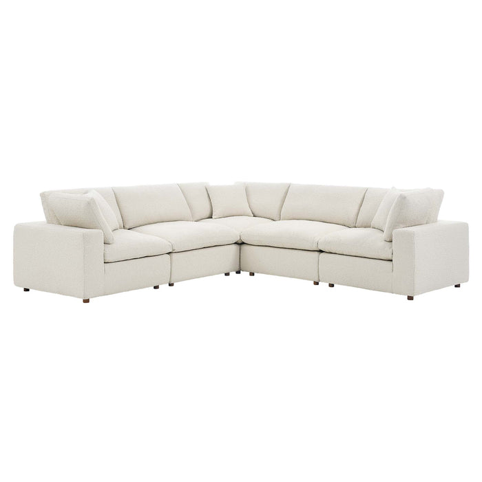 Commix 5-Piece Down Filled Overstuffed Boucle Sectional Sofa by Modway