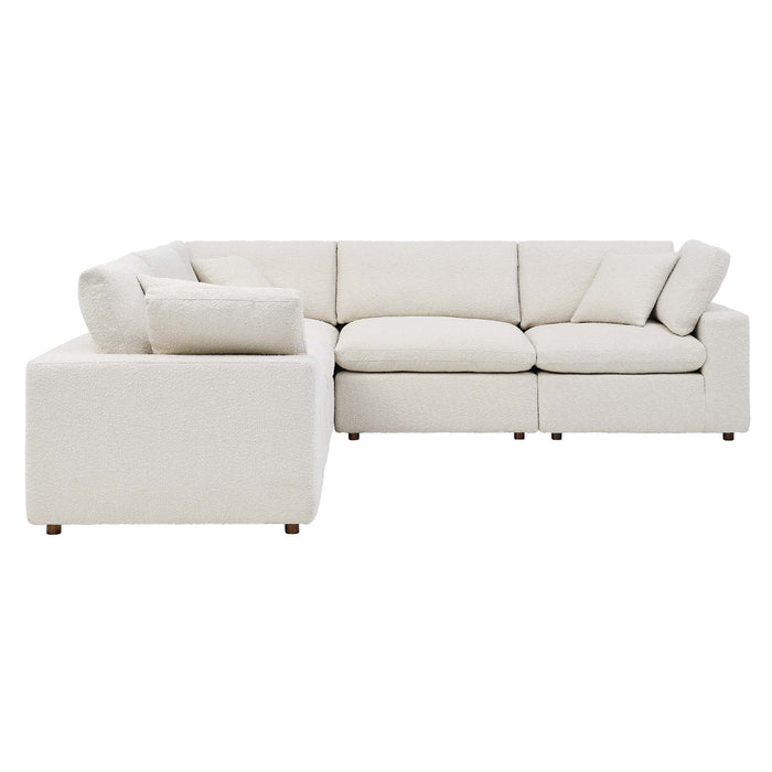 Commix 5-Piece Down Filled Overstuffed Boucle Sectional Sofa by Modway