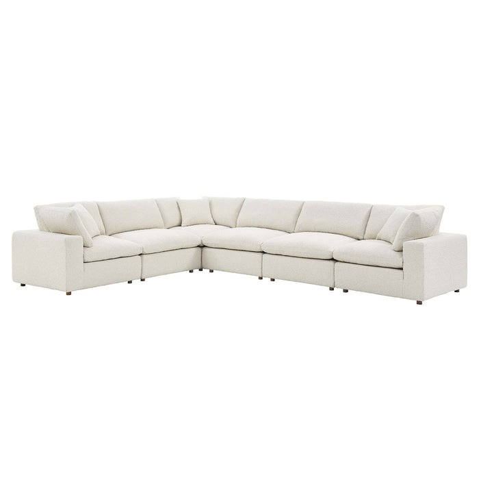 Commix 6-Piece Down Filled Overstuffed Boucle Fabric Sectional Sofa by Modway