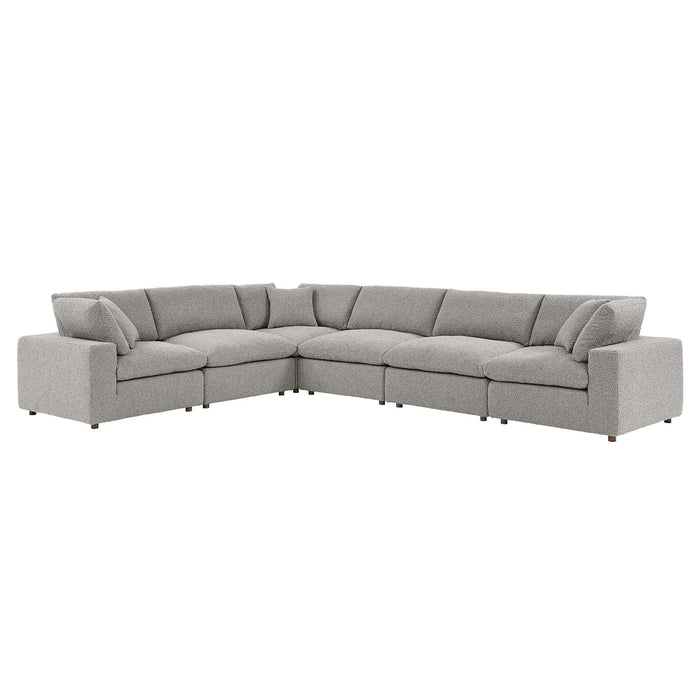 Commix 6-Piece Down Filled Overstuffed Boucle Fabric Sectional Sofa by Modway