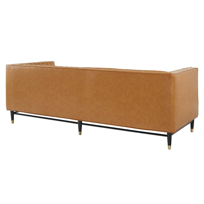 Devote Channel Tufted Vegan Leather Sofa by Modway