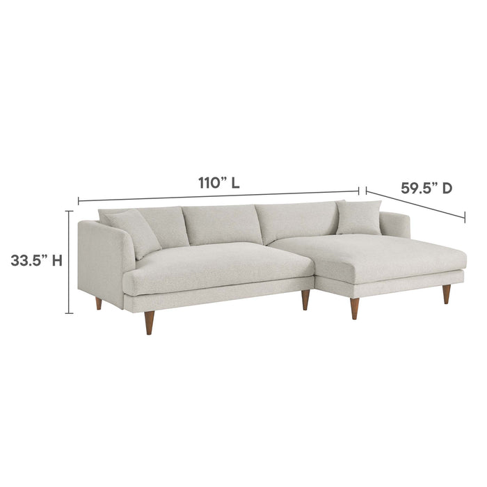 Zoya Right-Facing Down Filled Overstuffed Sectional Sofa by Modway