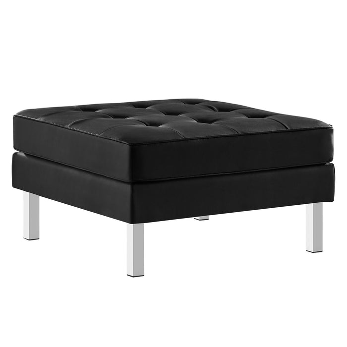 Loft Tufted Vegan Leather Ottoman by Modway