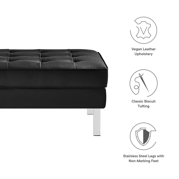 Loft Tufted Vegan Leather Ottoman by Modway