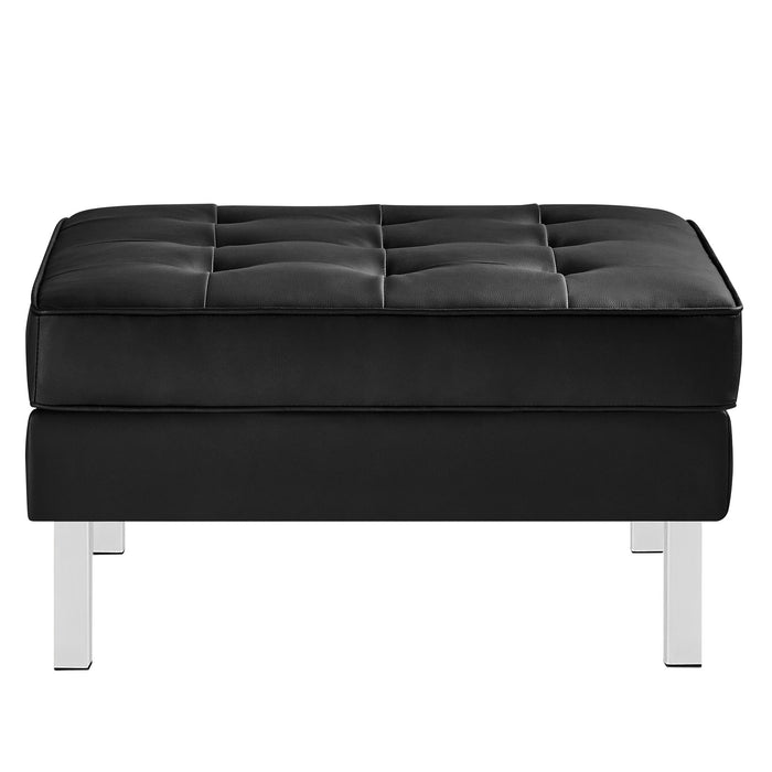 Loft Tufted Vegan Leather Ottoman by Modway