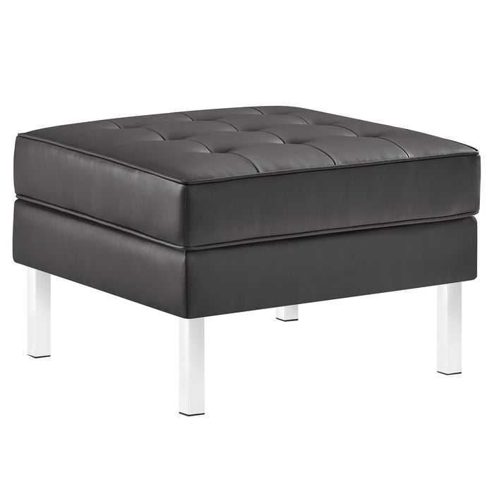 Loft Tufted Vegan Leather Ottoman by Modway