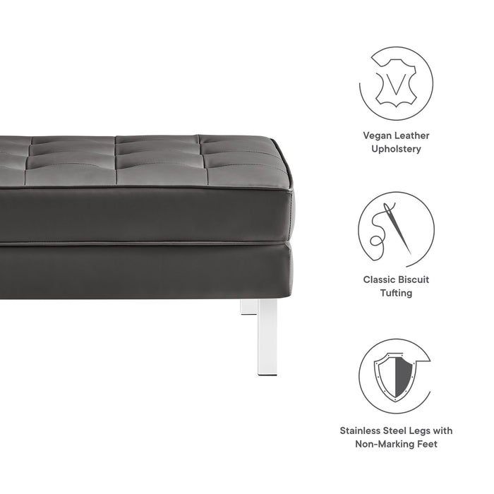 Loft Tufted Vegan Leather Ottoman by Modway