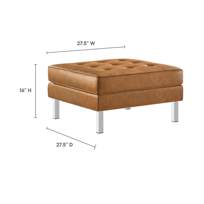 Loft Tufted Vegan Leather Ottoman by Modway