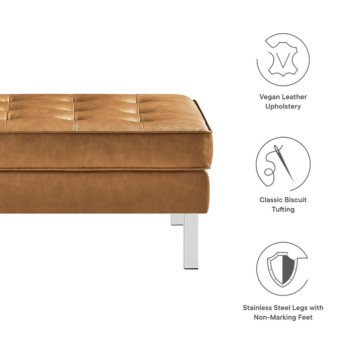 Loft Tufted Vegan Leather Ottoman by Modway