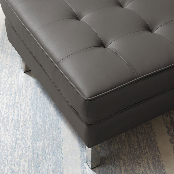 Loft Tufted Vegan Leather Ottoman by Modway