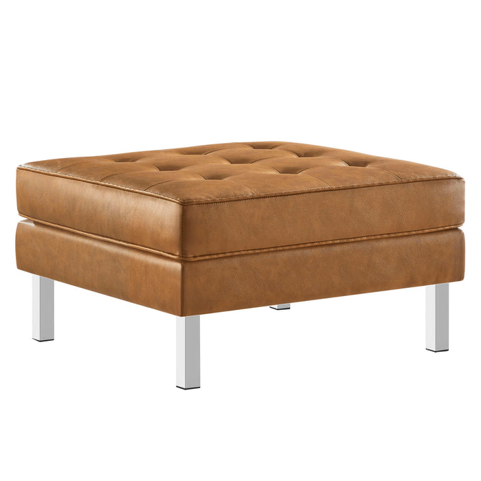 Loft Tufted Vegan Leather Ottoman by Modway