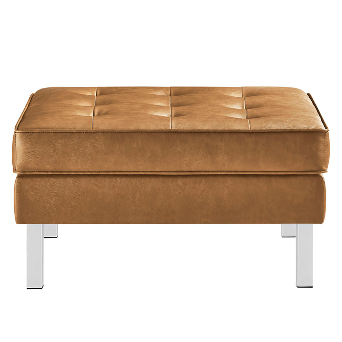 Loft Tufted Vegan Leather Ottoman by Modway