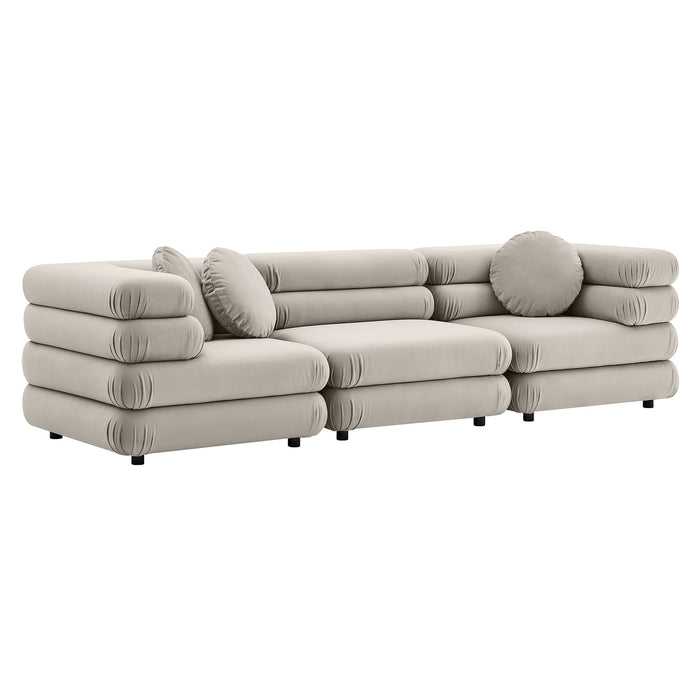 Jubilee 3-Piece Modular Performance Velvet Sectional Sofa by Modway