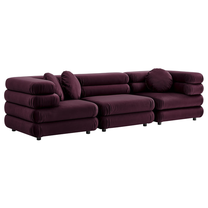 Jubilee 3-Piece Modular Performance Velvet Sectional Sofa by Modway