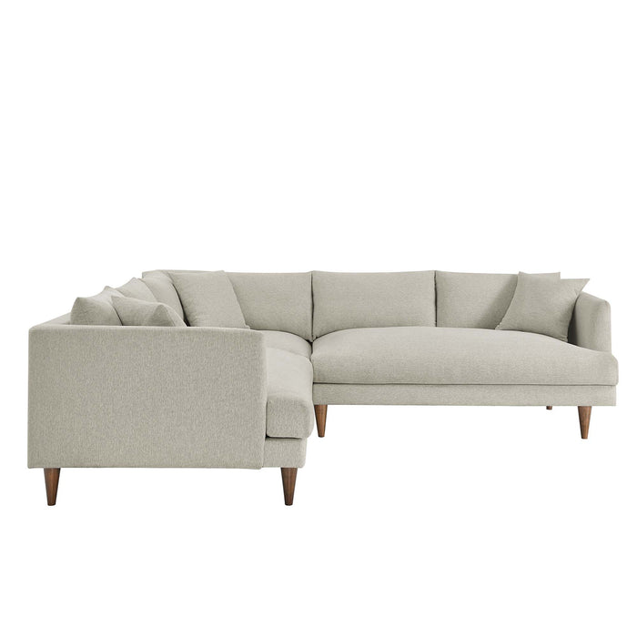 Zoya 3 Piece Down Filled Overstuffed Sectional Sofa by Modway