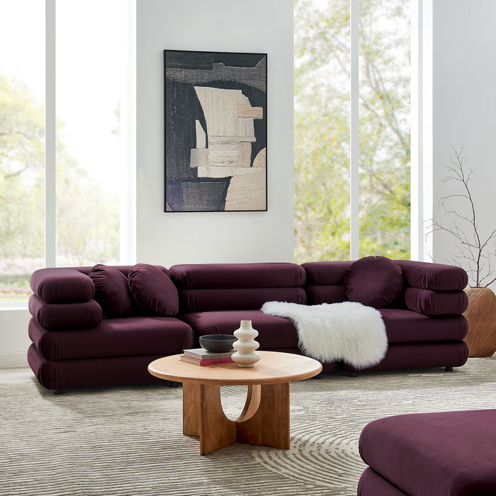 Jubilee 3-Piece Modular Performance Velvet Sectional Sofa by Modway