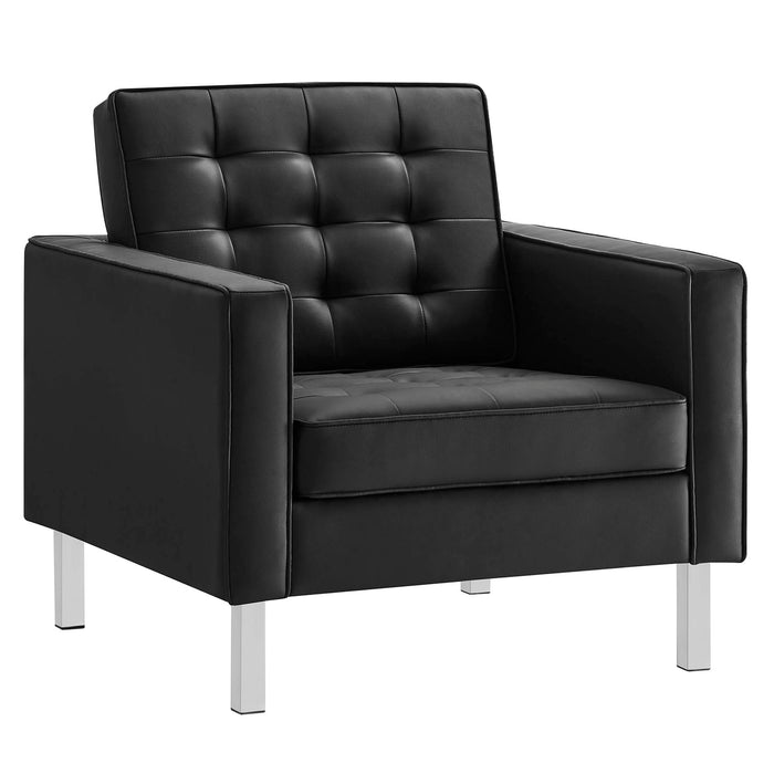 Loft 3-Piece Tufted Vegan Leather Furniture Set by Modway