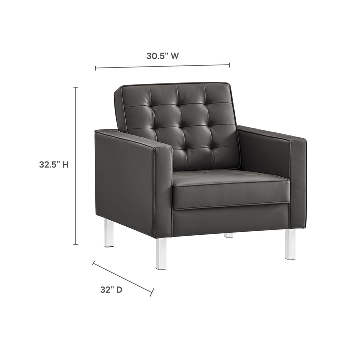 Loft 3-Piece Tufted Vegan Leather Furniture Set by Modway