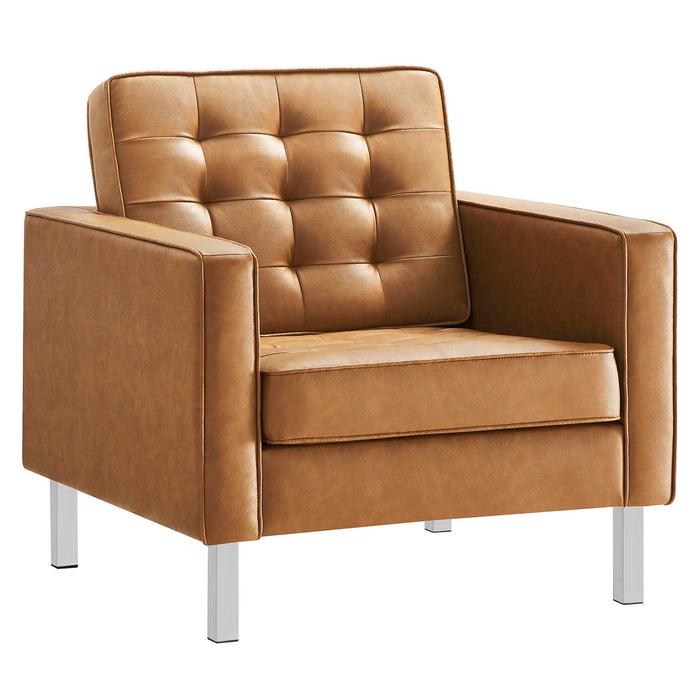 Loft 3-Piece Tufted Vegan Leather Furniture Set by Modway