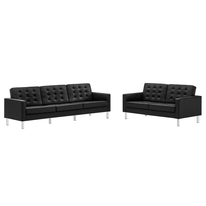 Loft 2-Piece Tufted Vegan Leather Furniture Set by Modway