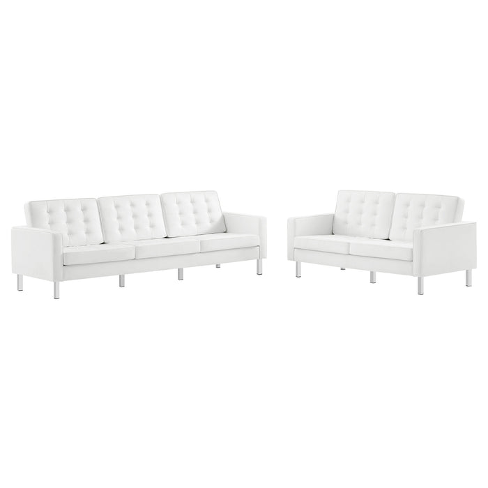 Loft 2-Piece Tufted Vegan Leather Furniture Set by Modway