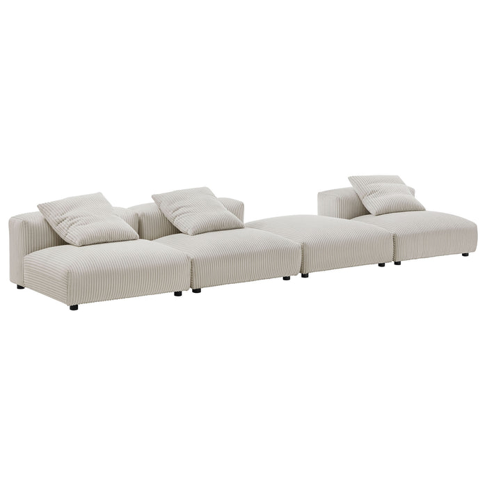 Solace 4-Piece Modular Corduroy Upholstered Sectional Sofa by Modway