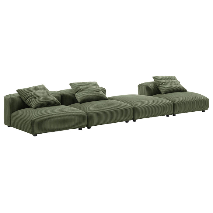 Solace 4-Piece Modular Corduroy Upholstered Sectional Sofa by Modway