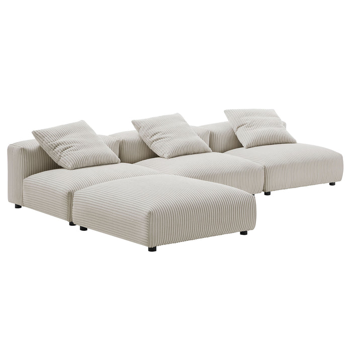 Solace 4-Piece Modular Corduroy Upholstered Sectional Sofa by Modway