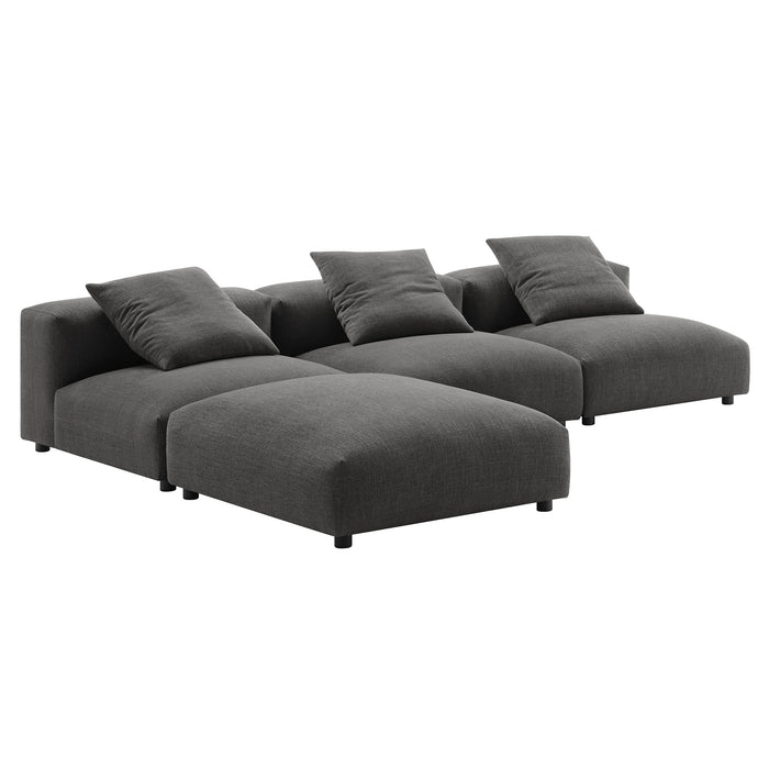 Solace 4-Piece Modular Upholstered Fabric Sectional Sofa by Modway