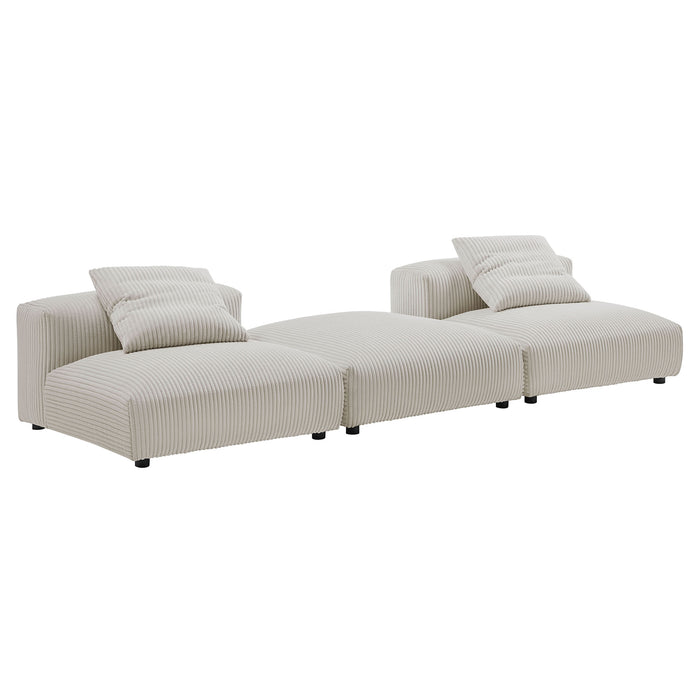 Solace 3-Piece Modular Corduroy Upholstered Sectional Sofa by Modway