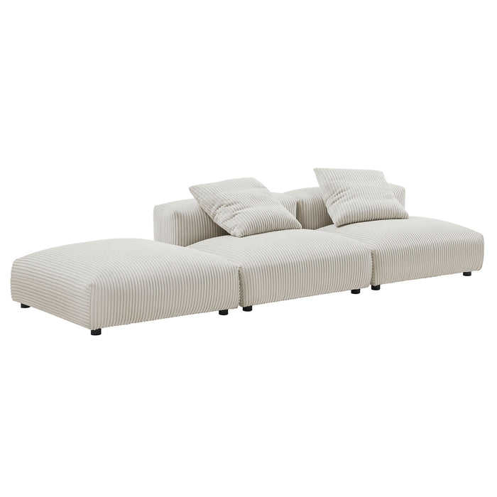 Solace 3-Piece Modular Corduroy Upholstered Sectional Sofa by Modway