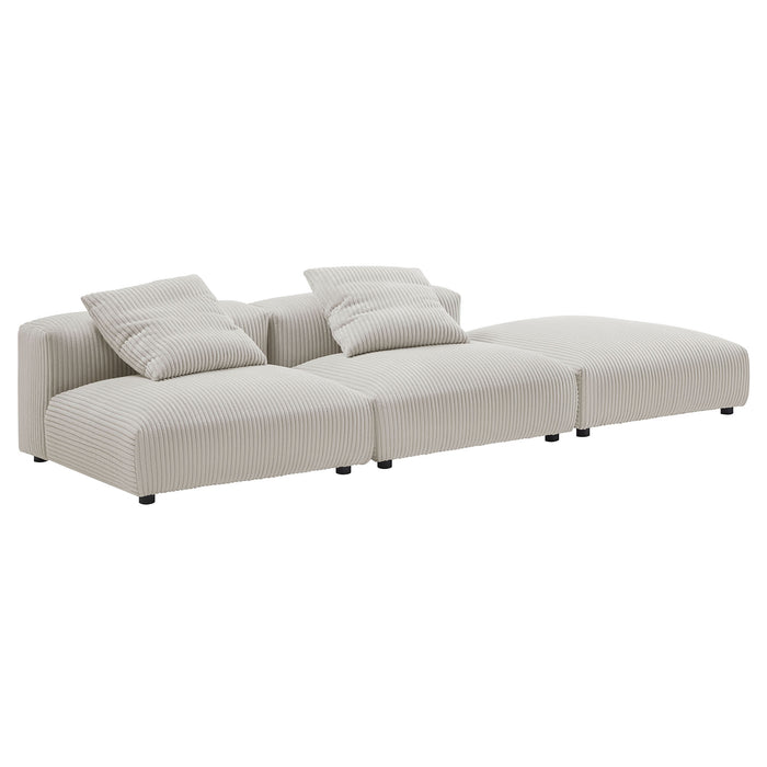 Solace 3-Piece Modular Corduroy Upholstered Sectional Sofa by Modway