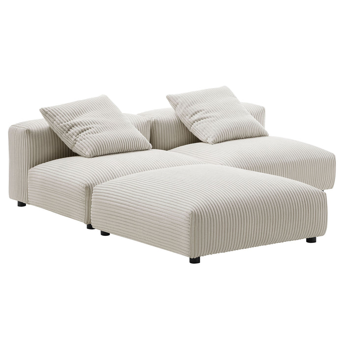 Solace 3-Piece Modular Corduroy Upholstered Sectional Sofa by Modway