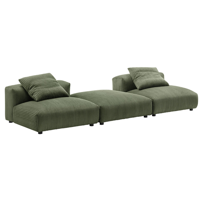 Solace 3-Piece Modular Corduroy Upholstered Sectional Sofa by Modway