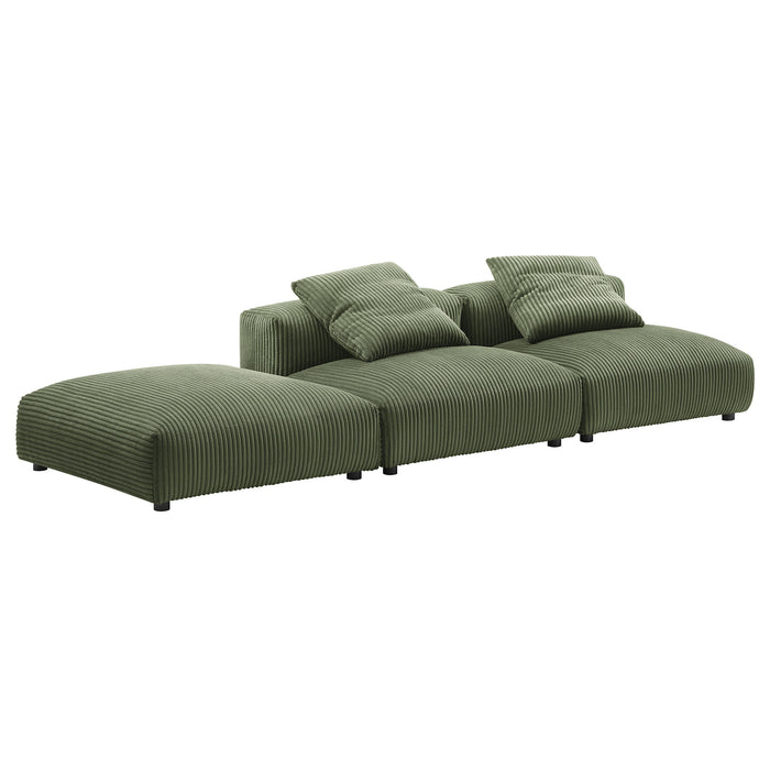 Solace 3-Piece Modular Corduroy Upholstered Sectional Sofa by Modway