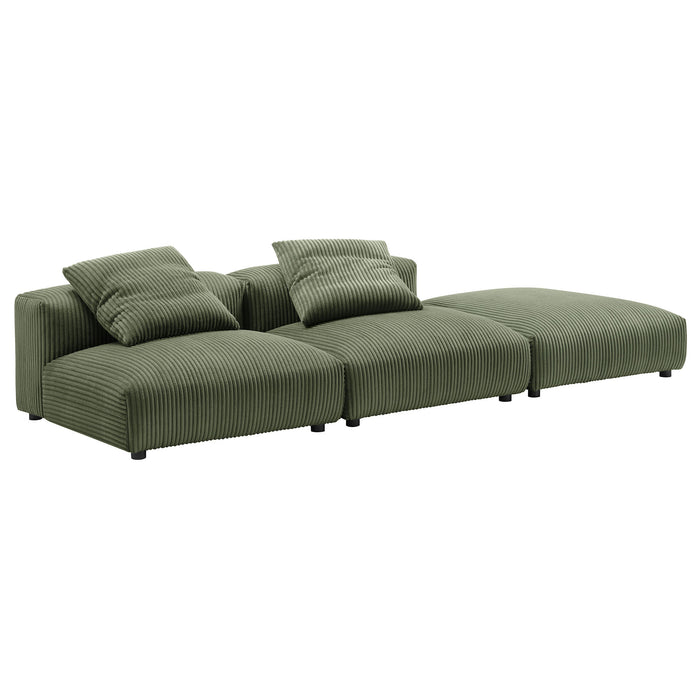 Solace 3-Piece Modular Corduroy Upholstered Sectional Sofa by Modway