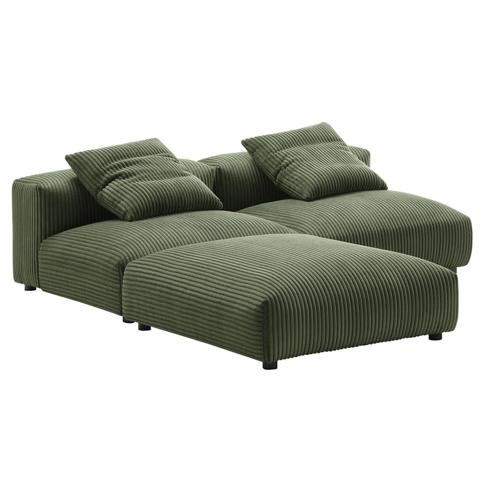 Solace 3-Piece Modular Corduroy Upholstered Sectional Sofa by Modway