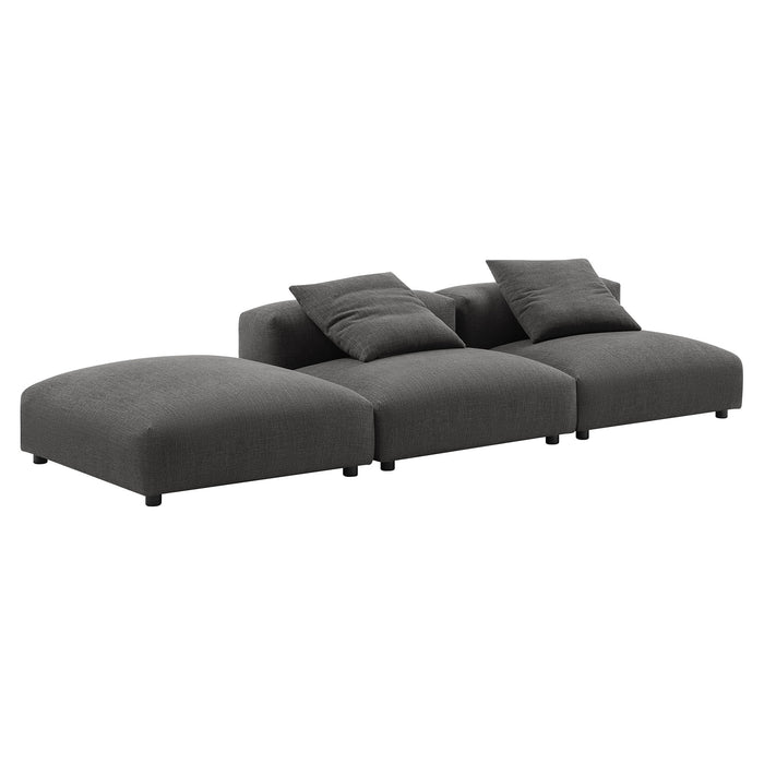 Solace 3-Piece Modular Upholstered Fabric Sectional Sofa by Modway